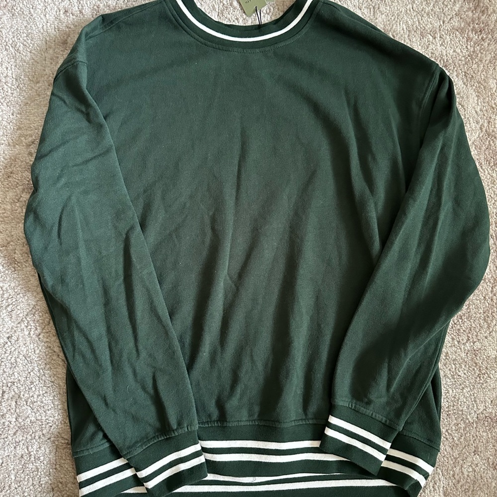 Goodfellow & Co Green Crewneck Sweater with Ribbed Trim